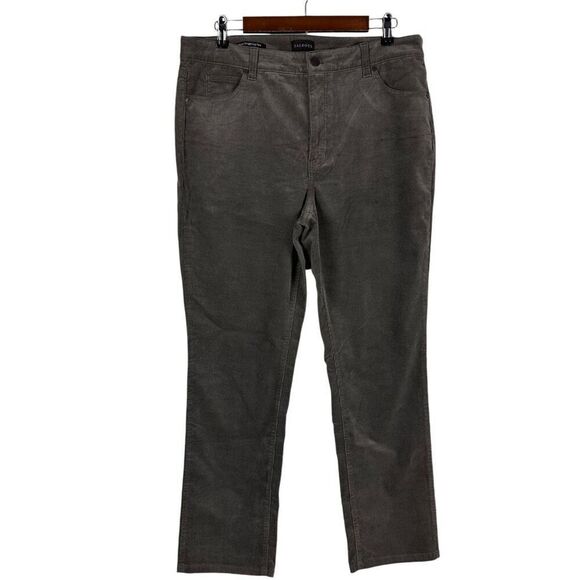 Talbots Corduroy Straight Leg Pant size 14P Grey - Picture 2 of 8